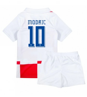 Croatia Luka Modric #10 Replica Home Stadium Kit for Kids Euro 2024 Short Sleeve (+ pants)